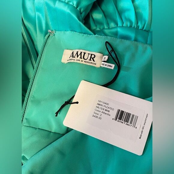 Amur  Amiri Pleated Halter Minidress size 2 - Picture 12 of 13
